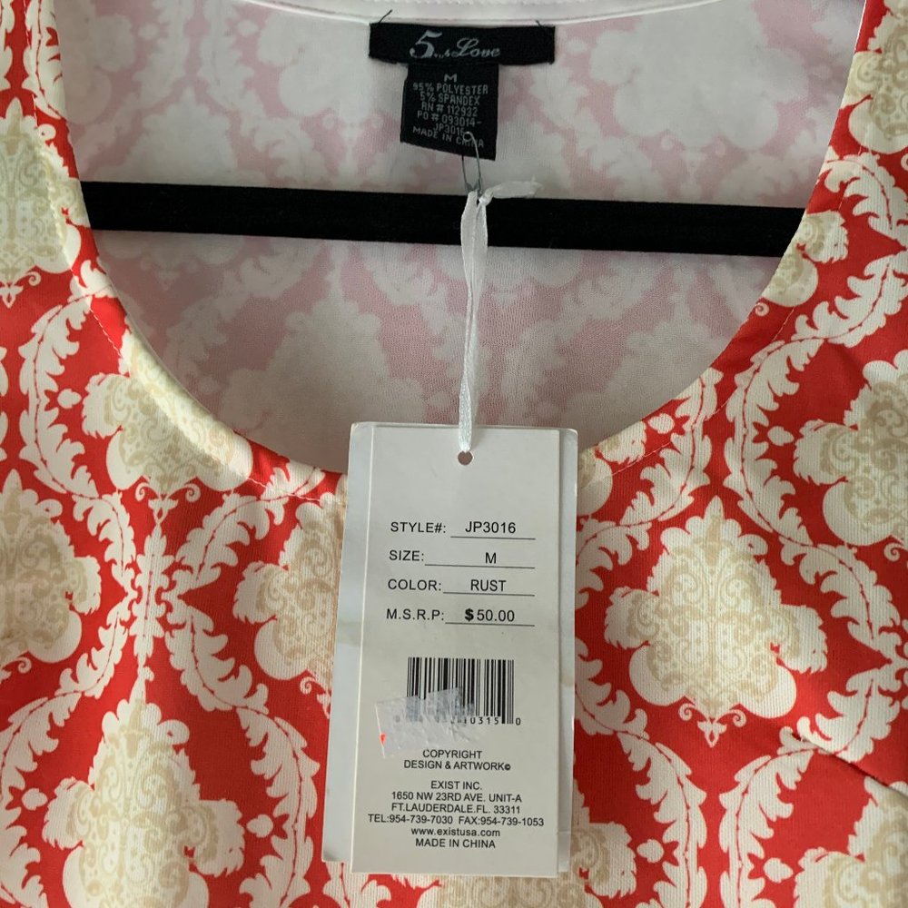 5th & Love Sleeveless Damask Pattern Shift Dress M - Picture 7 of 10
